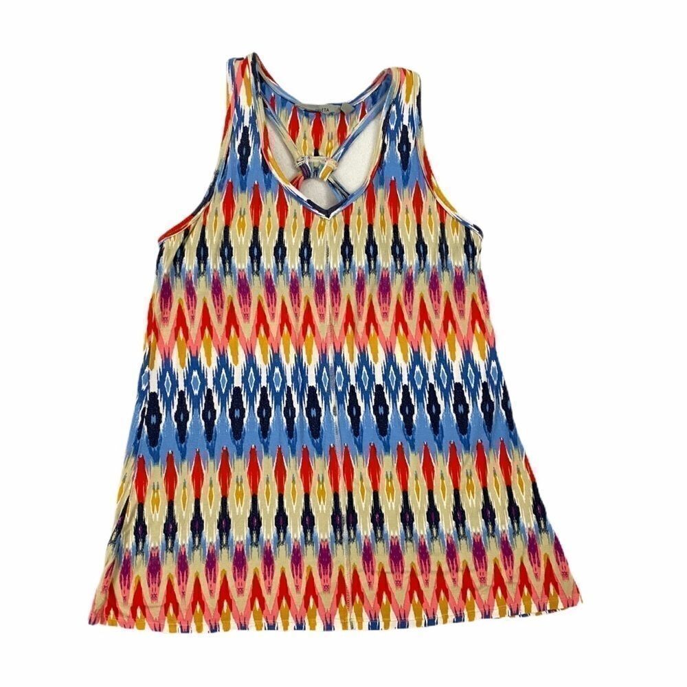 Athleta Athletic Racerback Tank Top Ikat Print